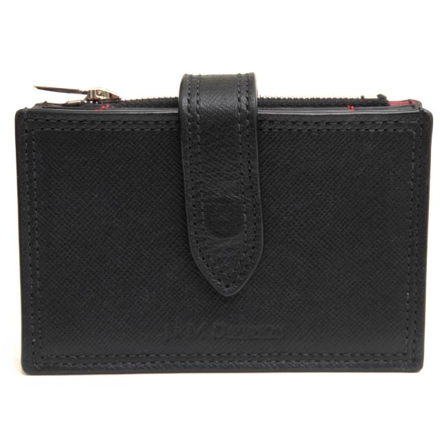 ○J＆Mデヴィッドソン J＆M DAVIDSON グレイン型押し牛革 カードケース ACCORDION WALLET X S. GRAIN コンパクトウォレット 小銭入 中古