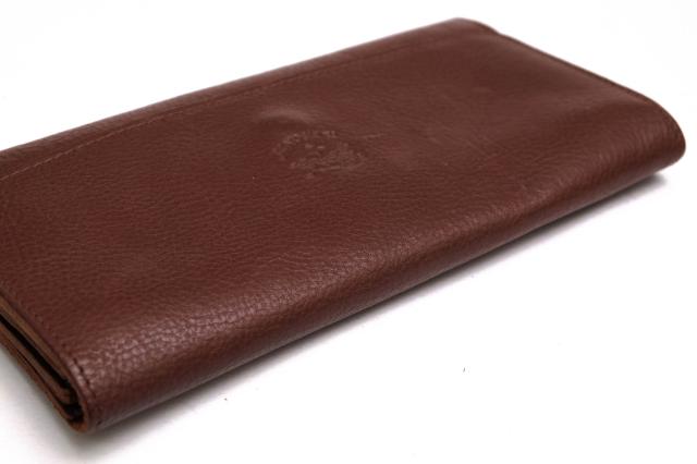 ○イルビゾンテ IL BISONTE 牛革 パケッタレザー 長財布 5412300340 PORTAFOGLIO 小銭入れあり 三つ折り ユニセックス 男女兼用 メ 中古