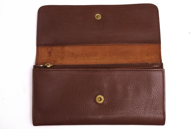 ○イルビゾンテ IL BISONTE 牛革 パケッタレザー 長財布 5412300340 PORTAFOGLIO 小銭入れあり 三つ折り ユニセックス 男女兼用 メ 中古