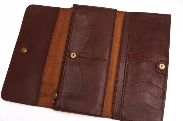 ○イルビゾンテ IL BISONTE 牛革 パケッタレザー 長財布 5412300340 PORTAFOGLIO 小銭入れあり 三つ折り ユニセックス 男女兼用 メ 中古
