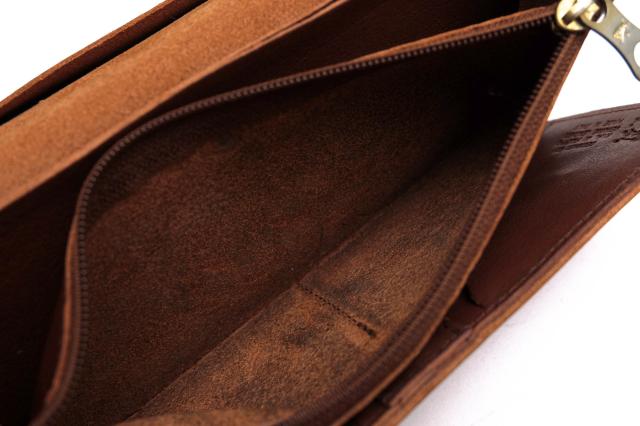 ○イルビゾンテ IL BISONTE 牛革 パケッタレザー 長財布 5412300340 PORTAFOGLIO 小銭入れあり 三つ折り ユニセックス 男女兼用 メ 中古
