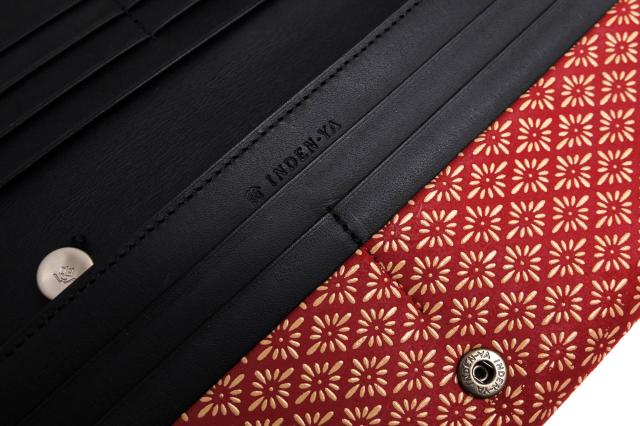 ○印傳屋 印伝 INDEN-YA 鹿革 ディアスキン 長財布 2308 束入れ