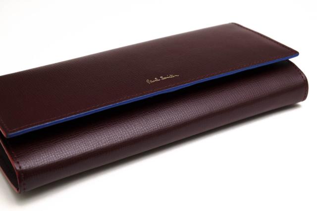 ○ポールスミス Paul Smith 床革 牛革 長財布 PWD276 Colored edge カラーエッジ フラップタイプ 小銭入れあり 二つ折り ユニセッ 中古_3