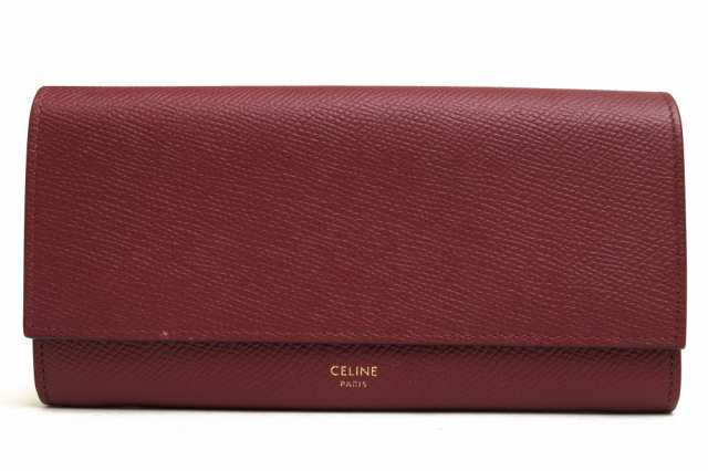 ○セリーヌ CELINE グレインドカーフスキン 牛革 長財布 10B563BEL LARGE FLAP WALLET ラージ フラップ ウォレット  フラップ式 小 財布