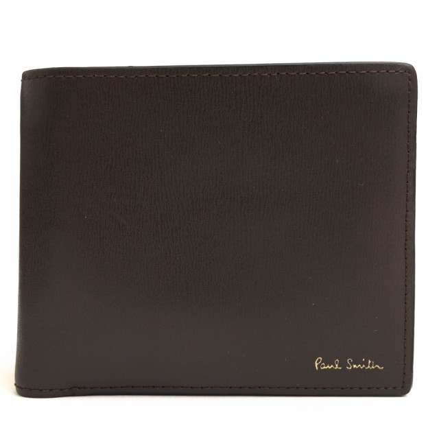 ○ポールスミス Paul Smith 牛革 財布 P305 シティエンボス CITY EMBOSS WALLET ストライプ 小銭入れあり 二つ折り 定番 メンズ 【 中古