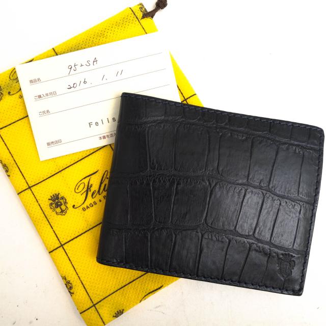 ○フェリージ Felisi エンボスレザー 牛革 財布 952/SA 小銭入れあり