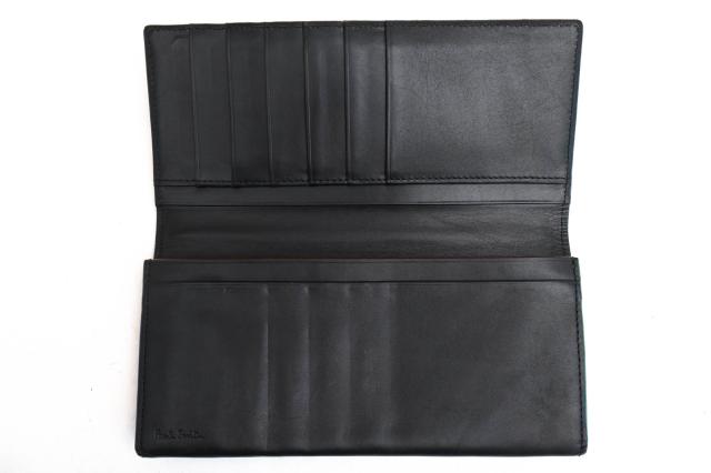 ○ポールスミス Paul Smith 牛革 長財布 カラーエッジ 小銭入れあり 二