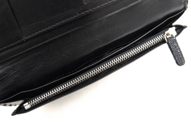 ○エルイーディーバイツ L.E.D.BITES スティングレイ エイ革 長財布 B-2341 RAY レイ 小銭入れあり 二つ折り メンズ 【中古】 中古