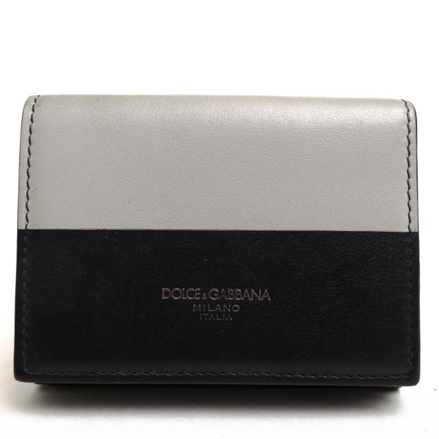 ○ドルガバ DOLCE＆GABBANA 牛革 カーフ 財布 AK960 BP2525 P.FOGLIO FRENCH FLAP 小銭入れあり 三つ折り バイカラー メンズ 【中  中古の通販は