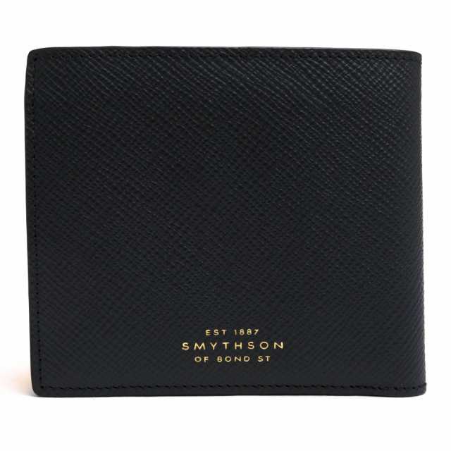 ○スマイソン SMYTHSON クロスグレインレザー 牛革 財布 PANAMA 4CC NOTECASE AND COIN PURSE パナマ 小銭入れあり 二つ折り メン 中古