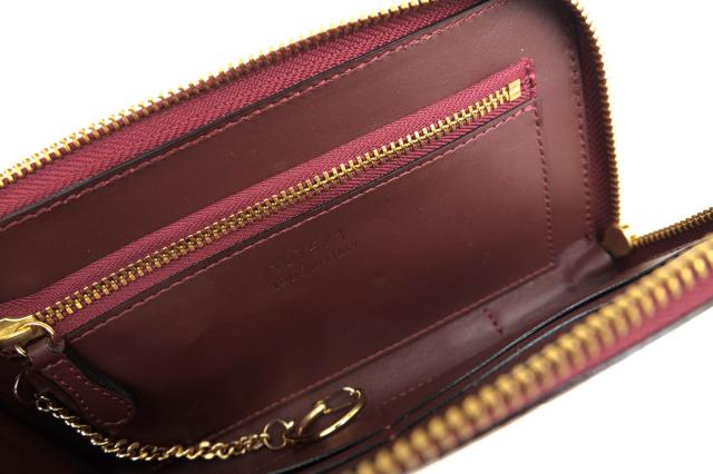 ○フェリージ Felisi エンボスレザー 牛革 長財布 1075/1/SA クロコ型押し L字ファスナー レディース 【中古】 中古