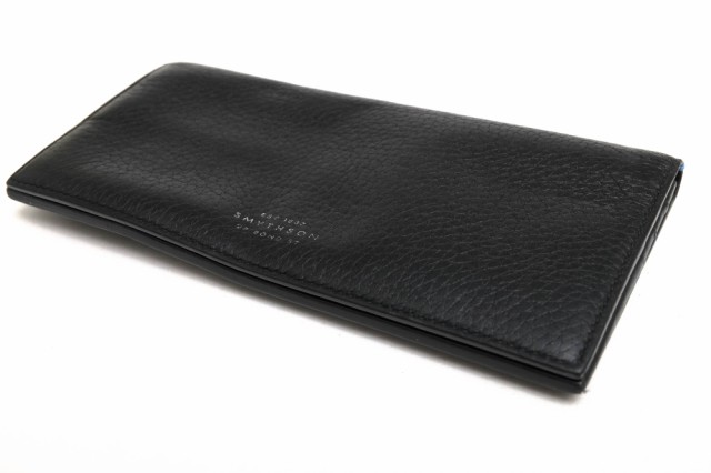 ○スマイソン SMYTHSON 鹿革 ディアスキン 長財布 Burlington slim leather coat wallet バーリントン  小銭入れあり 二つ折り メン 中古｜au PAY マーケット