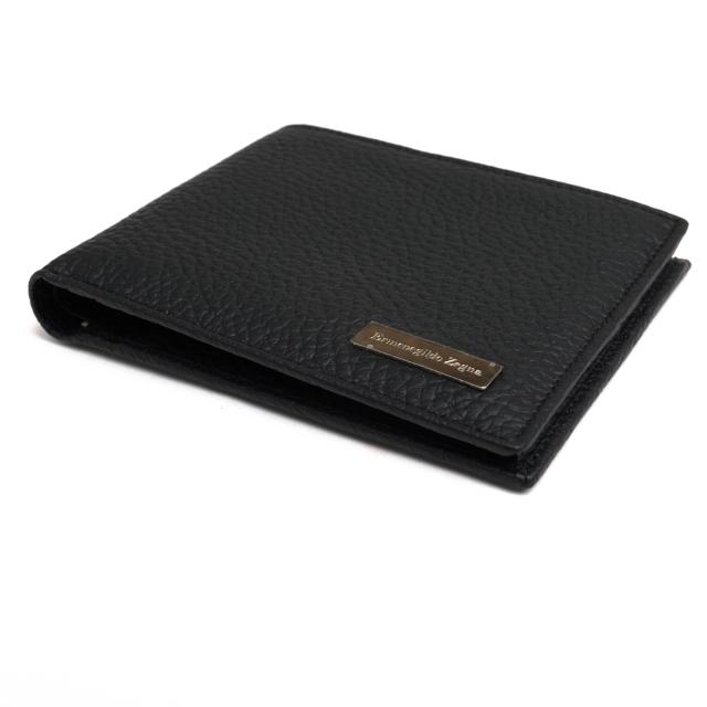 ○ゼニア Ermenegildo Zegna 牛革 カーフ 財布 62-E0121A-BOX-NER 小銭入れなし 札入れ 二つ折り シボ革 シュリンクレザー メンズ  中古 ○ゼニア Ermenegildo Zegna 牛革 カーフ 財布 62-E0121A-BOX-NER 小銭