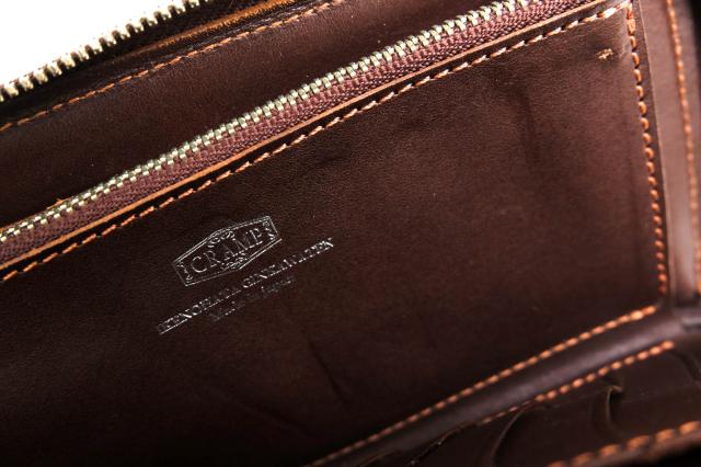 ○クランプ Cramp 英国ベイカー社製UKサドルレザー 牛革 長財布 Cr-1009 小銭入れあり ラウンドジップ ラウンドファスナー メンズ 中古_6