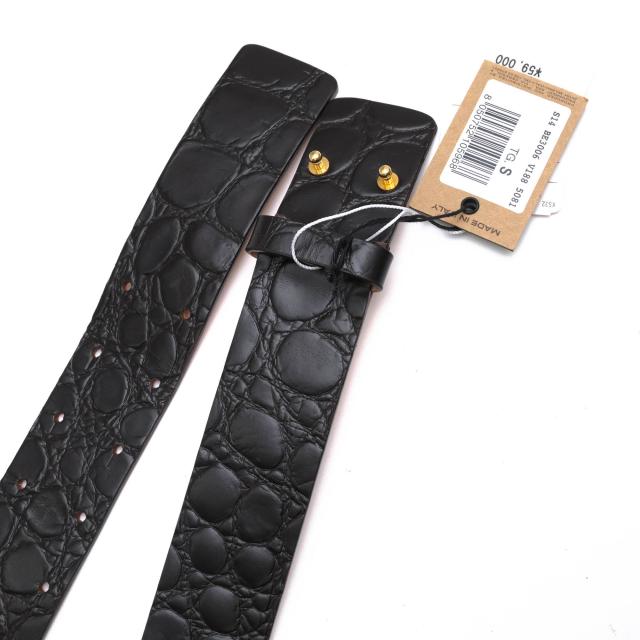 ○ディースクエアード DSQUARED2 牛革 ベルト S14 BE3006 V188 5081 BELT COCCO STAMPATO リボン クロコ型押し レディース 【中古  中古 ○ディースクエアード DSQUARED2 牛革 ベルト S14 BE3006 V188 5081
