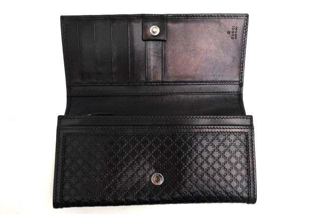 ○グッチ GUCCI 牛革 カーフ GG 長財布 225833 ディアマンテ 二つ折り
