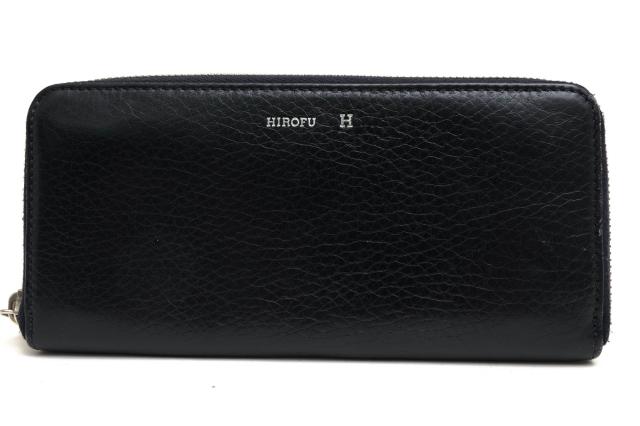 ○ヒロフ HIROFU 牛革 ソフトバケッタ 長財布 ランポ ナチュラルシュリンク仕上げ ラウンドジップ ラウンドファスナー 小銭入れあ  中古