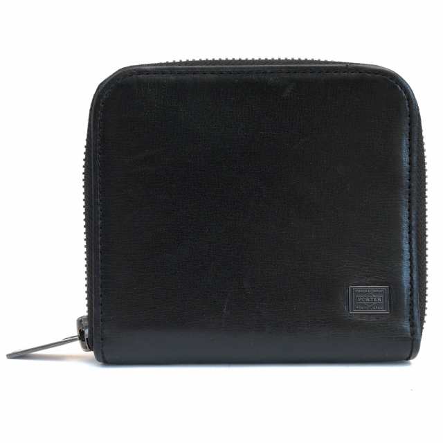 ○ポーター 吉田カバン PORTER コンビネーション鞣し 牛革 キップ 財布 179-03868 PLUME WALLET プリュム 二つ折り 小銭入れあり 中古