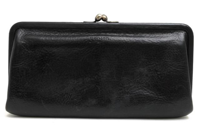 ○ゲンテン genten バダラッシ・カルロ社バケッタレザー 牛革 長財布 40549 TOSCA トスカ がま口 小銭入れあり レディース 【中古  中古