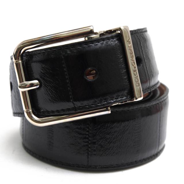 ○ドルガバ DOLCE＆GABBANA イールスキン ベルト BC3498 メンズ 【中古】 中古