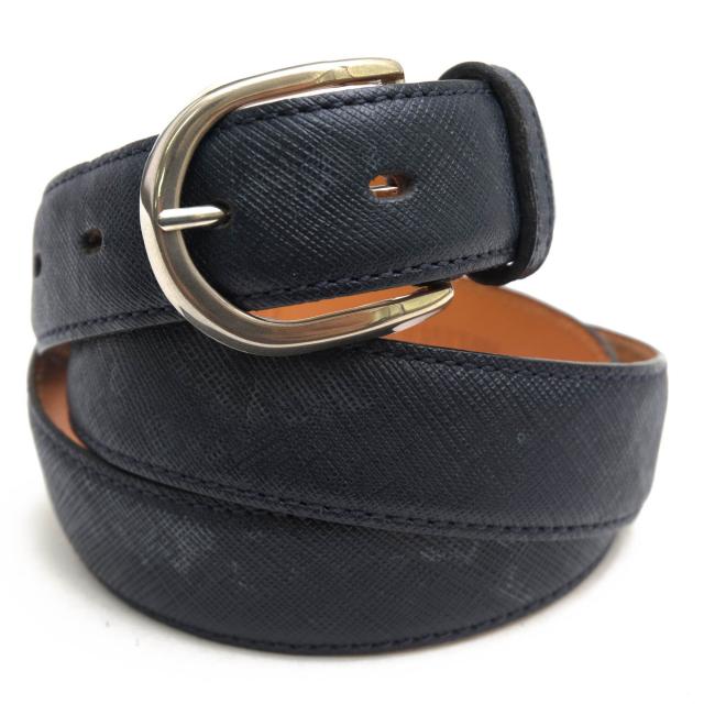 ○バーニーズニューヨーク BARNEYS NEWYORK サフィアーノ 牛革 ベルト MANHATTAN メンズ 【中古】 中古