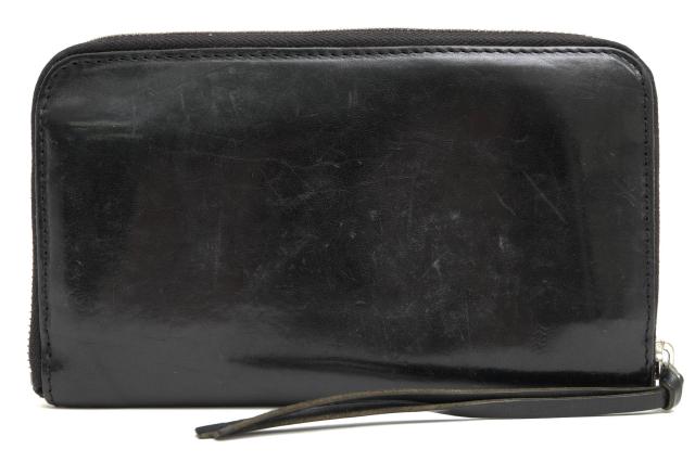 ○タリオヴィヴォ TAGLIOVIVO 馬革 GUIDI社コードバン 長財布 ZIP WALLET L CULATTA POLISHED 小銭入れあり ラウンドジップ ラウン 中古_1