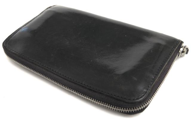 ○タリオヴィヴォ TAGLIOVIVO 馬革 GUIDI社コードバン 長財布 ZIP WALLET L CULATTA POLISHED 小銭入れあり ラウンドジップ ラウン 中古_3