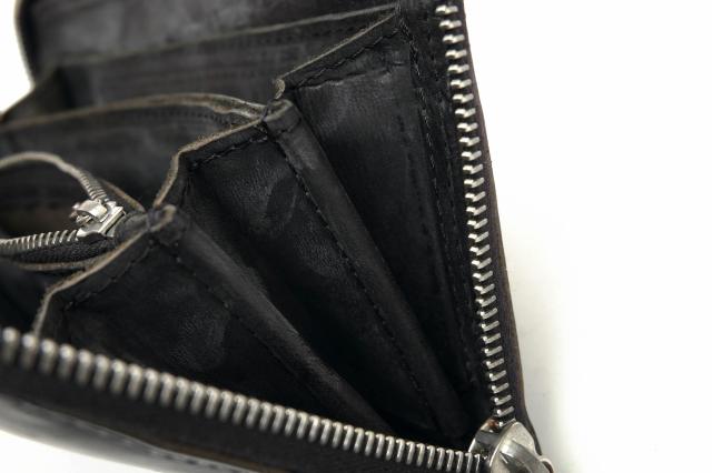 ○タリオヴィヴォ TAGLIOVIVO 馬革 GUIDI社コードバン 長財布 ZIP WALLET L CULATTA POLISHED 小銭入れあり ラウンドジップ ラウン 中古_6