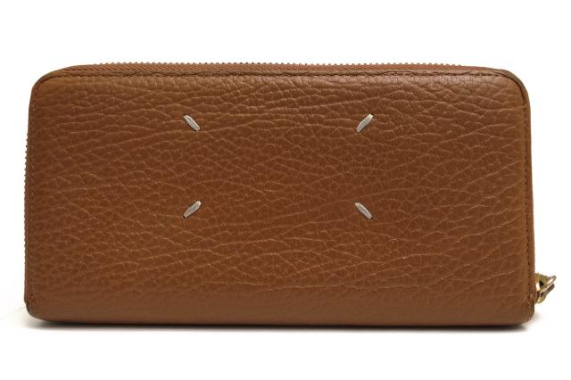 ○マルタンマルジェラ マルジェラ Maison Martin Margiela カーフ 牛革 長財布 S56UI0110 小銭入れあり ラウンドジップ ラウンドフ 中古