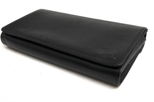○ダンヒル Dunhill 牛革 カウハイド 長財布 L2R445A YORK ヨーク 小銭入れあり シボ革 シュリンクレザー 二つ折り メンズ 【中古 中古_2