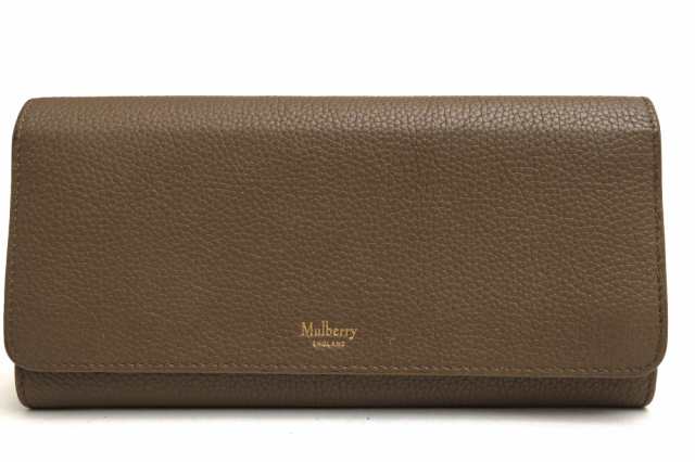 ○マルベリー MULBERRY 牛革 カーフ 長財布 RL4440 205D614 Continental Wallet Small Classic Grain フラップ式 小銭入れあり レ 中古