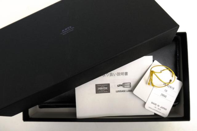 ○ポーター 吉田カバン PORTER 牛ステア コンビネーション鞣し 牛革 長財布 110-02918 SHEEN WALLET 小銭入れあり 二つ折り メンズ 中古_8