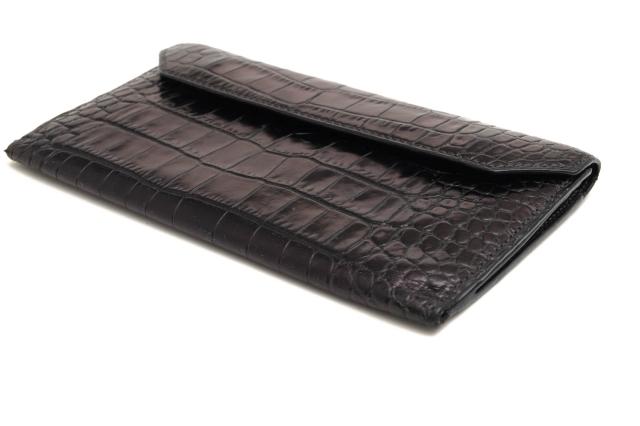 ○ダニエル＆ボブ Daniel＆Bob 牛革 長財布 CASTELLO VENUS GABON 小銭入れあり 三つ折り クロコ型押し メンズ 【中古】 中古_2