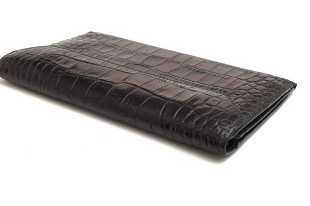 ○ダニエル＆ボブ Daniel＆Bob 牛革 長財布 CASTELLO VENUS GABON 小銭入れあり 三つ折り クロコ型押し メンズ 【中古】 中古_3