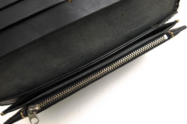 SAAD レザー　三つ折り　長財布　ブラック　黒　メンズ　BLK サード　本革 SAAD レザー 三つ折り 長財布 ブラック 黒 メンズ BLK サード 本革