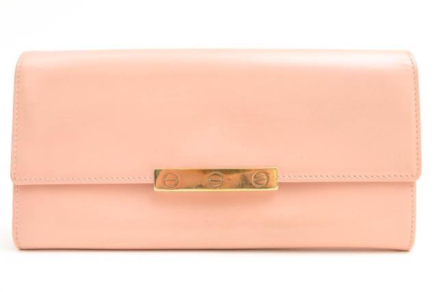 ○カルティエ Cartier 牛革 カーフ 長財布 L3000746 LOVE ラブ ビスモチーフ 小銭入れあり レディース 【中古】 中古