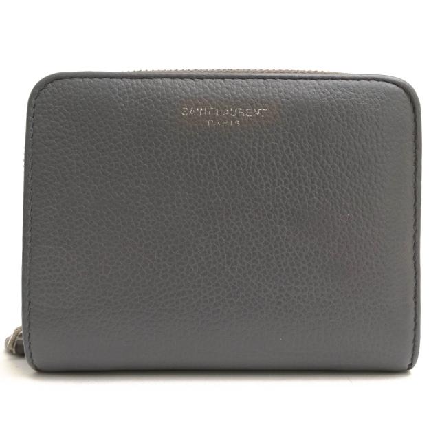 ○サンローラン YVES SAINT LAURENT PARIS パリ カーフスキン 牛革 財布 414661 YSL PFD ST.GERM EPSON コンパクトウォレット 小銭 中古