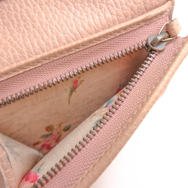 ○グッチ GUCCI 牛革 カーフ 財布 524289 ボウ コンパクトウォレット