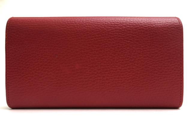 ○グッチ GUCCI カーフ 牛革 長財布 456116 CAO0G 1000 GG マーモント コンチネンタルウォレット インターロッキングGG シボ革 シ 中古_1