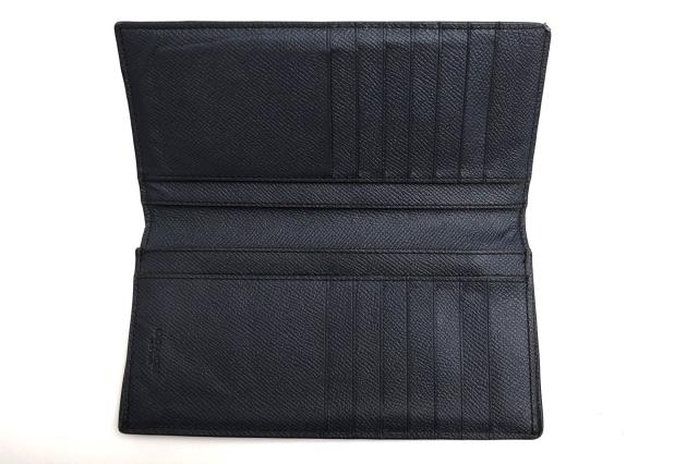 ○コーチ COACH クロスグレインレザー 牛革 長財布 F59109 小銭入れあり 二つ折り メンズ 【中古】 中古_4