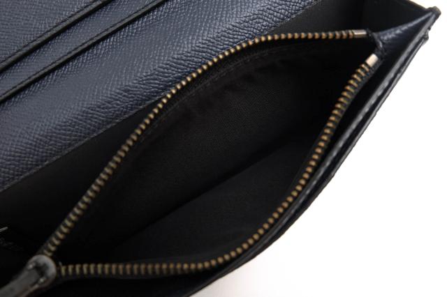 ○コーチ COACH クロスグレインレザー 牛革 長財布 F59109 小銭入れあり 二つ折り メンズ 【中古】 中古_8
