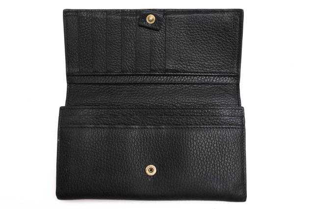 ○グッチ GUCCI DOLLAR CALFカーフ 牛革 長財布 449279 インターロッキング コンチネンタル チェルシー 小銭入れあり 二つ折り シ 中古_4
