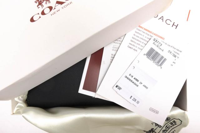 ○コーチ COACH 牛革 カーフ 長財布 F53773 Accordion Zip Wallet In Calf Leather SNOOPY スヌーピー 小銭入れあり ラウンドジッ  中古の通販は