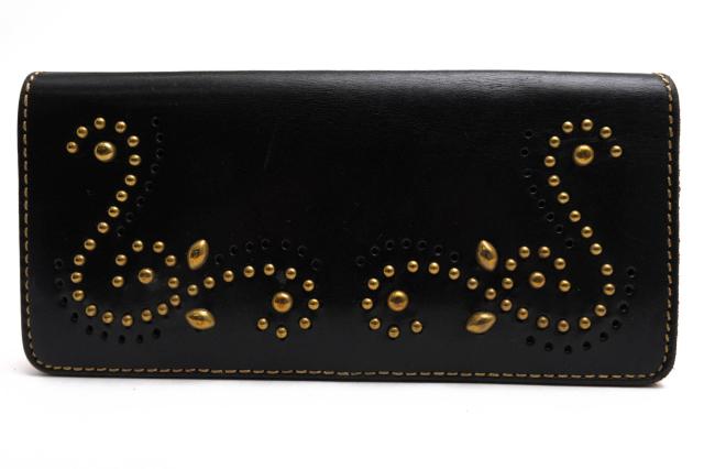 ○ケイシイズ KC's 牛革 長財布 KIW532 ヒューストンブラス ブローギング スタッズ 小銭入れあり スタッズ メンズ 【中古】 中古