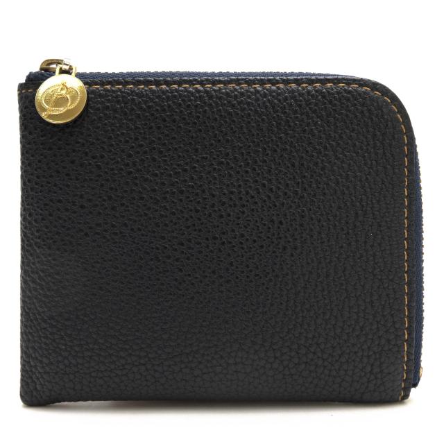 ○大峡製鞄 OHBA 独ペリンガー社ジャーマンシュランケンカーフ 牛革 財布 51-G シボ革 シュリンクレザー 小銭入れあり L字ファスナ 中古