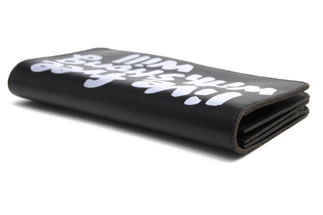 ○コムデギャルソン COMME des GARCONS 牛革 長財布 OZ K917-051-1/1 Portafogli WALLETS “Live Free With Strong Will” 蛇腹式 ユ 中古