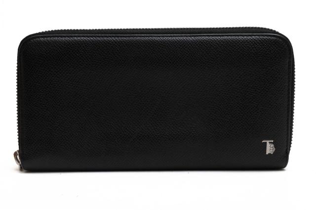 ＭＩＵ　ＭＩＵ　リボンモチーフレザーラウンドファスナー長財布ブラック美品 ミュウミュウ MIU *リボンモチーフラウンドファスナー長財布