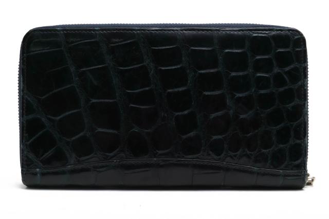 ○レザック LE'SAC マットクロコダイル 長財布 小銭入れあり ラウンドジップ ラウンドファスナー メンズ 【中古】 中古