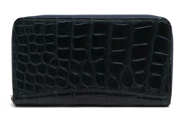 ○レザック LE'SAC マットクロコダイル 長財布 小銭入れあり ラウンドジップ ラウンドファスナー メンズ 【中古】 中古_1