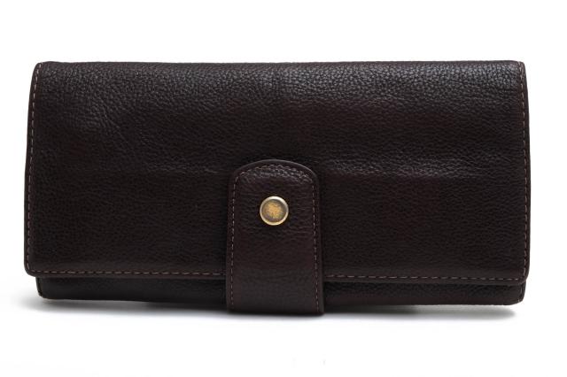 ○土屋鞄 TSUCHIYA-KABAN ファインシュリンクレザー コブウシ革 長財布 AG0419DB AGIR アジール クラッチロングウォレット シボ革  中古